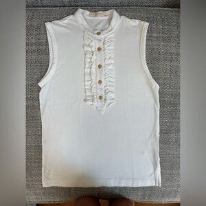Tory Burch Romilly Ruffle Sleeveless Top